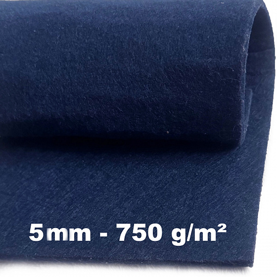 Technical felt 5 mm color dark blue, width 100 cm
