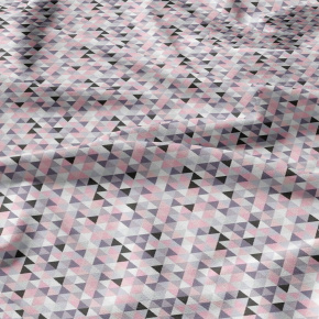 Bavlněná látka 100% bavlna, 125 g/m², šíře 160 cm, trojúhelníky růžové 2 cm