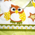 Cotton fabrics, by the meter. Green Owls on White