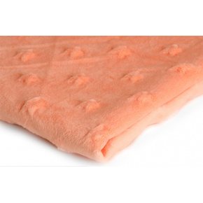Látka minky hvězdy, 320 g/m², šíře 155 cm, metráž, lososová