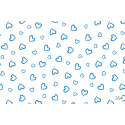 Decorative cotton fabric, by the meter, Blue Hearts on White