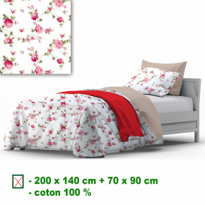 Bavlněné povlečení na zip, barva Bílá, 140x200 cm