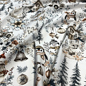 Christmas cotton fabric, by the meter, width 160 cm, Christmas pattern on White