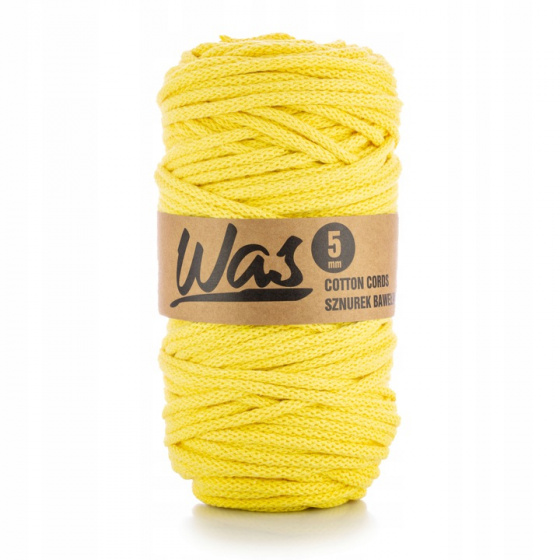 Cotton cord 5mm, 100m, light yellow 060
