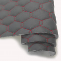 Le cuir écologique GEO couleur fraphite-rouge