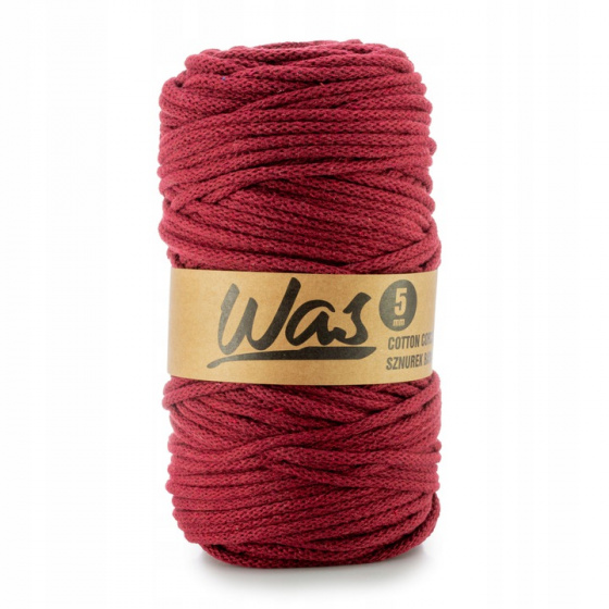 Cotton cord 5mm, 100m, burgundy 170