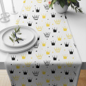 Children's cotton fabric 100% cotton, 125 g/m², width 160 cm, yellow crowns on white