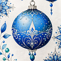 Christmas cotton fabric, by the meter, width 160 cm, Christmas Toys Grey and Blue on White
