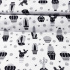 Cotton fabric 100% cotton, 125 g/m², width 160 cm, black cacti on white