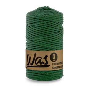 Bavlněná šňůra 3mm, 100m, tm. zelená 260
