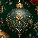 Christmas cotton fabric, by the meter, width 160 cm, Christmas Toys on Green
