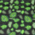 Cotton fabric 100% cotton, 125 g/m², width 160 cm, green palm on black