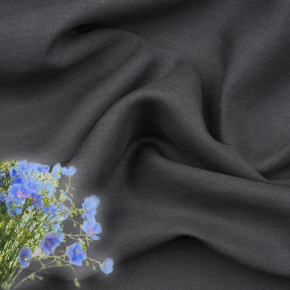 Natural linen fabric Julia, Graphite, 154 gr/m2