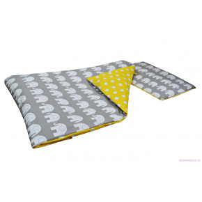 Povlečení do postýlky 2 dílné SLONI barva Šedá