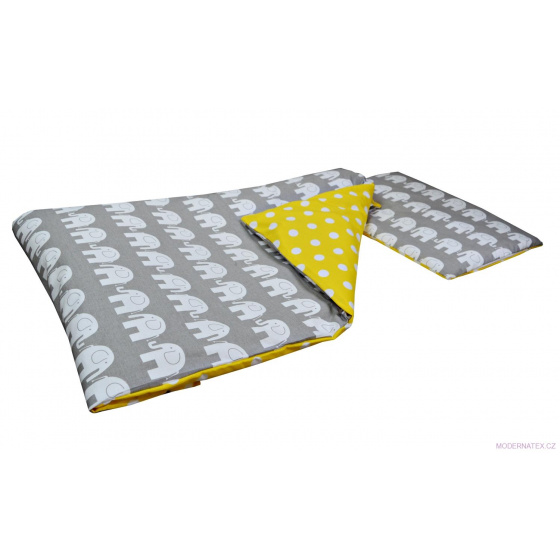 2-piece Crib Bedding ELEPHANTS Color Grey
