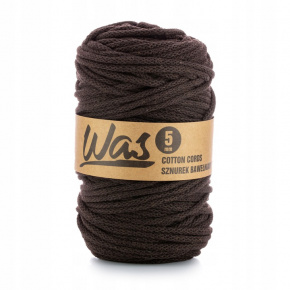 Bavlněná šňůra 5mm, 100m, tmavě hnědá 350
