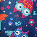 Le tissu PVC Kodura Hiboux couleur bleu