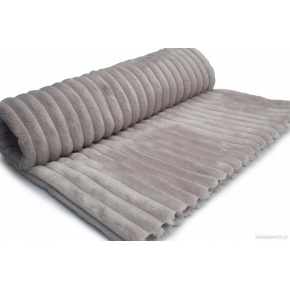 Látka mínky proužky, 300 g/m², šíře 160 cm, metráž, světle šedá