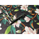 Tissu coton au métre motif Fleurs noir