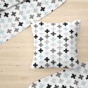 Cotton fabric 100% cotton, 125 g/m², width 160 cm, blue pluses on white 5 cm