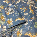 Tissu coton au métre imprimé Poviev jaune sur grenat