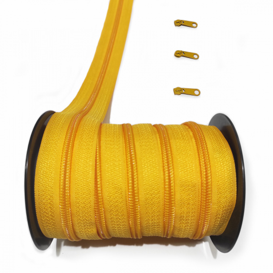 Zip spirálový žlutý 5 mm metráž 