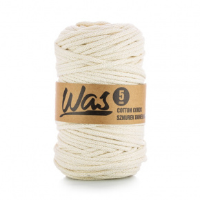 Bavlněná šňůra 5mm, 100m, barva ecru 020