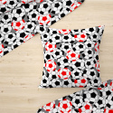 Cotton fabric 100% cotton, 125 g/m², width 160 cm, red football