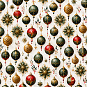 Christmas cotton fabric, by the meter, width 160 cm, Christmas Toys on White
