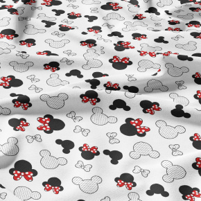 Bavlněné látky, metráž. Kokardy Červené na Bílém Bavlněné látky, metráž. Kokardy Červené na Bílém