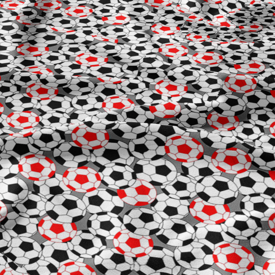 Cotton fabric 100% cotton, 125 g/m², width 160 cm, red football