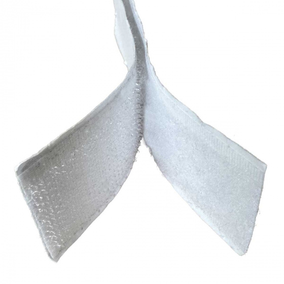 White hook and loop tape with adhesive 2x10 cm, width 20 mm