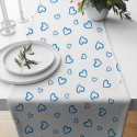 Decorative cotton fabric, by the meter, Blue Hearts on White