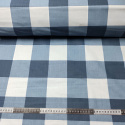 Children's cotton fabrics, by the meter. Cube 8 cm, Blue