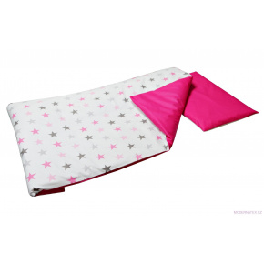 Povlečení do postýlky 2 dílné HVĚZDY barva Amarant Povlečení do postýlky 2 dílné HVĚZDY barva Amarant