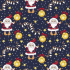 Christmas cotton fabric, by the meter, width 160 cm, Christmas pattern on Navy Blue
