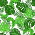 Cotton fabric 100% cotton, 125 g/m², width 160 cm, green leaves on white