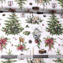 Christmas cotton fabric, by the meter, width 160 cm, Christmas tree