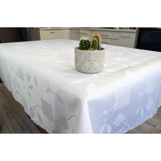 Water-repellent tablecloth Carre, 140x180 cm, color White, stain-resistant