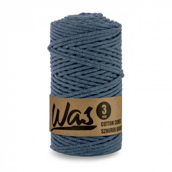Bavlněná šňůra 3mm, 100m, DENIM