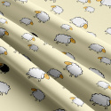 Cotton fabrics, by the meter. Sheep on the Creamy