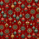 Christmas cotton fabric, by the meter, width 160 cm, Christmas Toys on Red