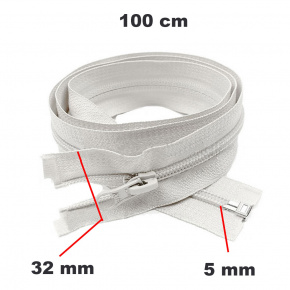 Zip spirálový Dělitelný bílý 5 mm délka 100 cm