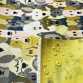 Nepromokavá látka Kodura PVC zátěr 600D, 360 g/m², šíře 150 cm, pejsky na krémovém Nepromokavá látka Kodura PVC zátěr 600D, 360 g/m², šíře 150 cm, pejsky na krémovém