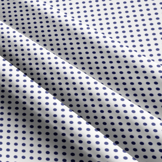 Children's cotton fabrics, by the meter. Dot 4 mm, dark blue on White