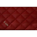 Ultrasonically quilted eco-leather, color red, by the meter