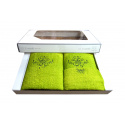 Set of 3 Terry Towels, Color Green