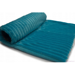 Látka mínky proužky, 300 g/m², šíře 160 cm, metráž, tyrkysová