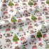 Christmas cotton fabric, by the meter, width 160 cm, Christmas pattern on White
