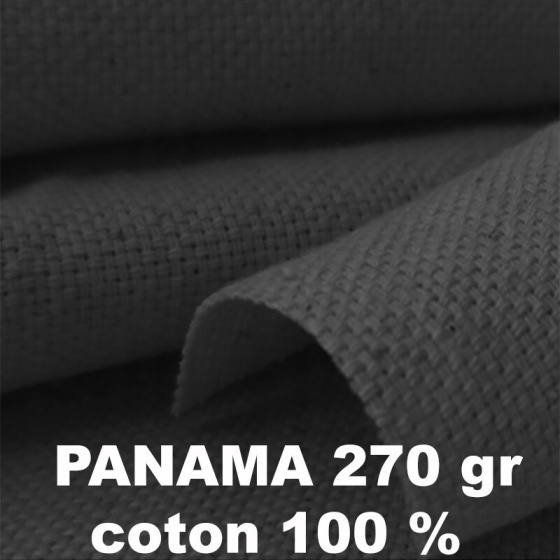 Panama cotton fabric 270 gr/m2, Graphite